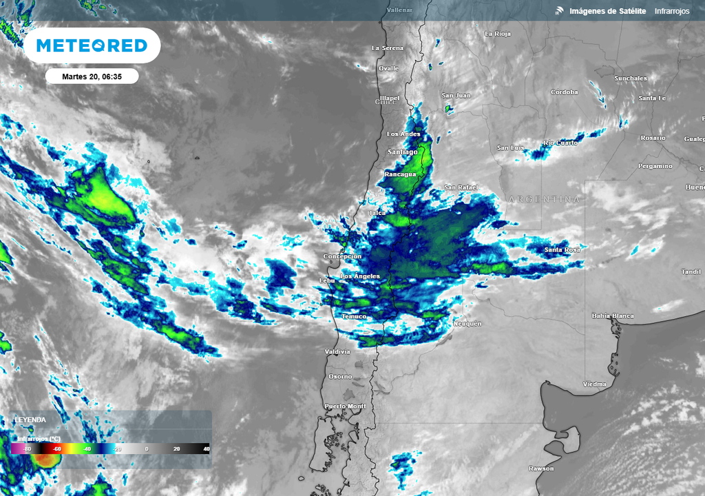 Lluvias y altas temperaturas en Santiago, Meteored Chile
