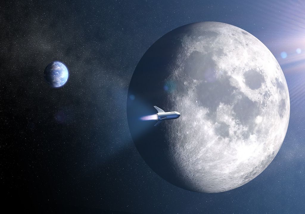 cohete y Luna