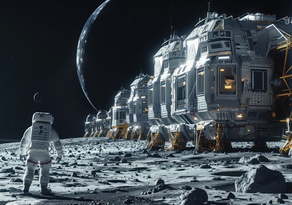 Luna nave espacial rover alunizaje