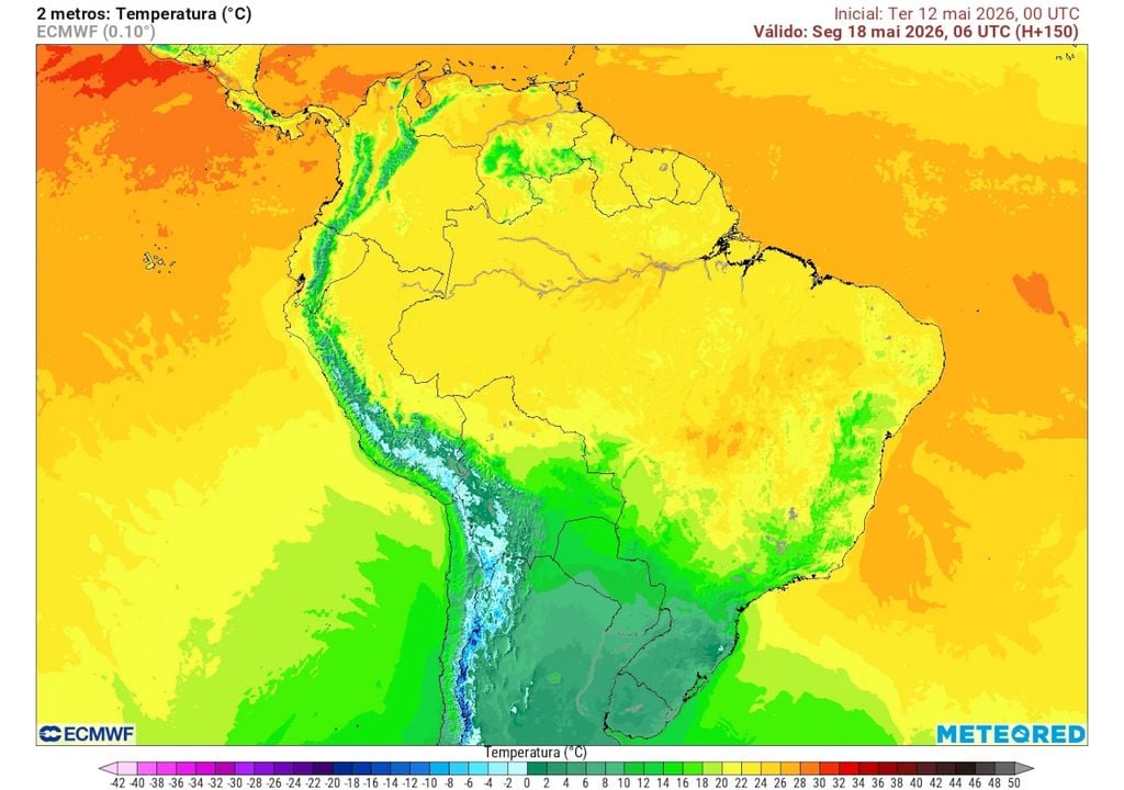Previsão de temperaturas mínimas na segunda-feira da semana que vem. Previsão de temperaturas mínimas na segunda-feira da semana que vem mostra temperaturas muito baixas no Sul, com possibilidade de temperaturas negativas na região serrana.