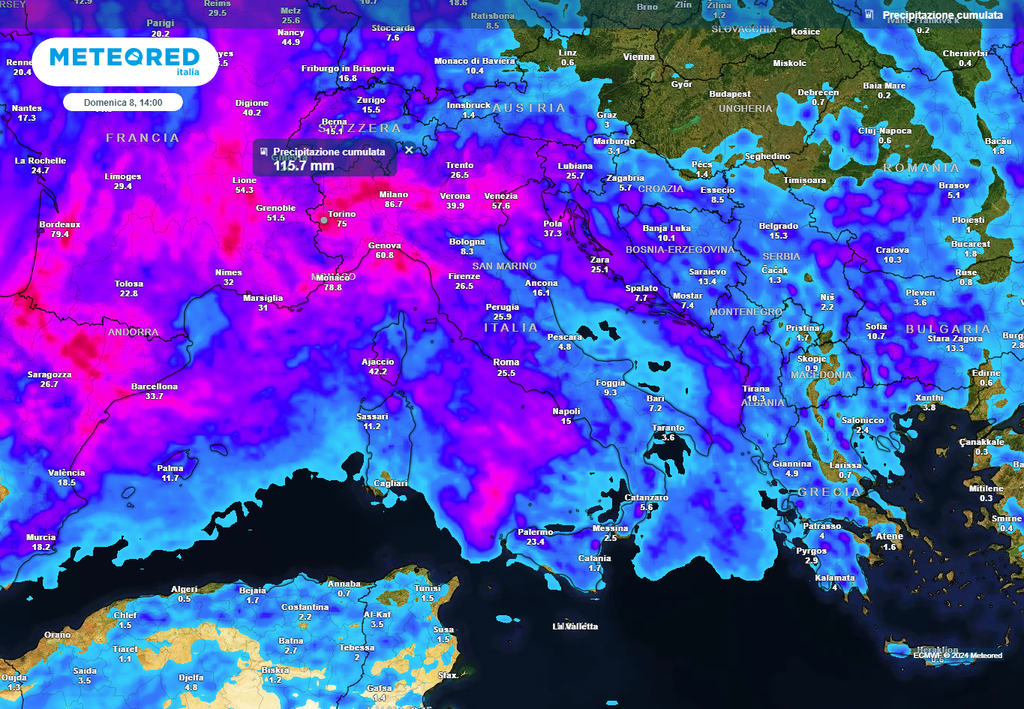 Precipitazione cumulata Precipitazione cumulata