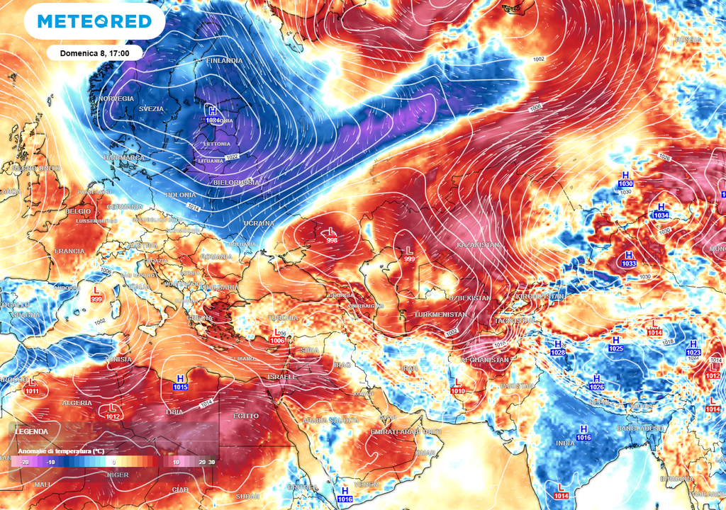 Dalla seconda metà di febbraio il rallentamento delle correnti atlantiche potrebbe aprire ad un periodo con maggiori scambi meridiani sul continente.