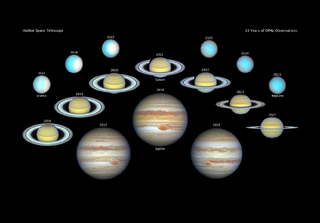 Astronomia, da 10 anni il telescopio Hubble tiene sott'occhio i giganti del nostro Sistema Solare