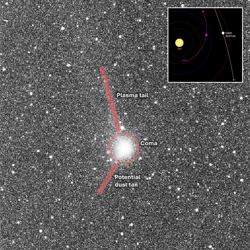 Última hora del misterioso cometa 3I/ATLAS según datos de la ESA: el sistema muestra actividad con dos colas
