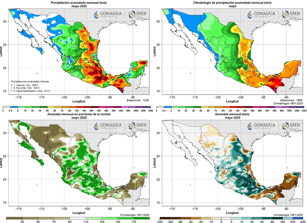 Comportamiento de lluvias en mayo - SMN, Conagua Comportamiento de lluvias en mayo - SMN, Conagua