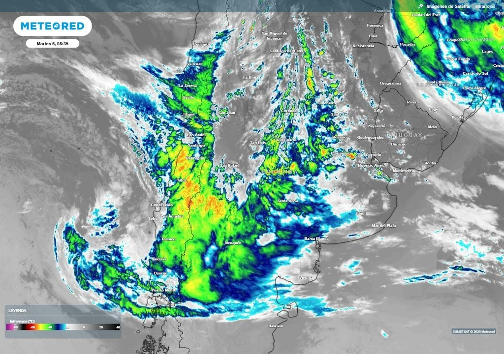 Argentina tiempo alerta clima Avanza un profundo centro de bajas presiones desde el Oceano Pacífico hacia la Argentina.