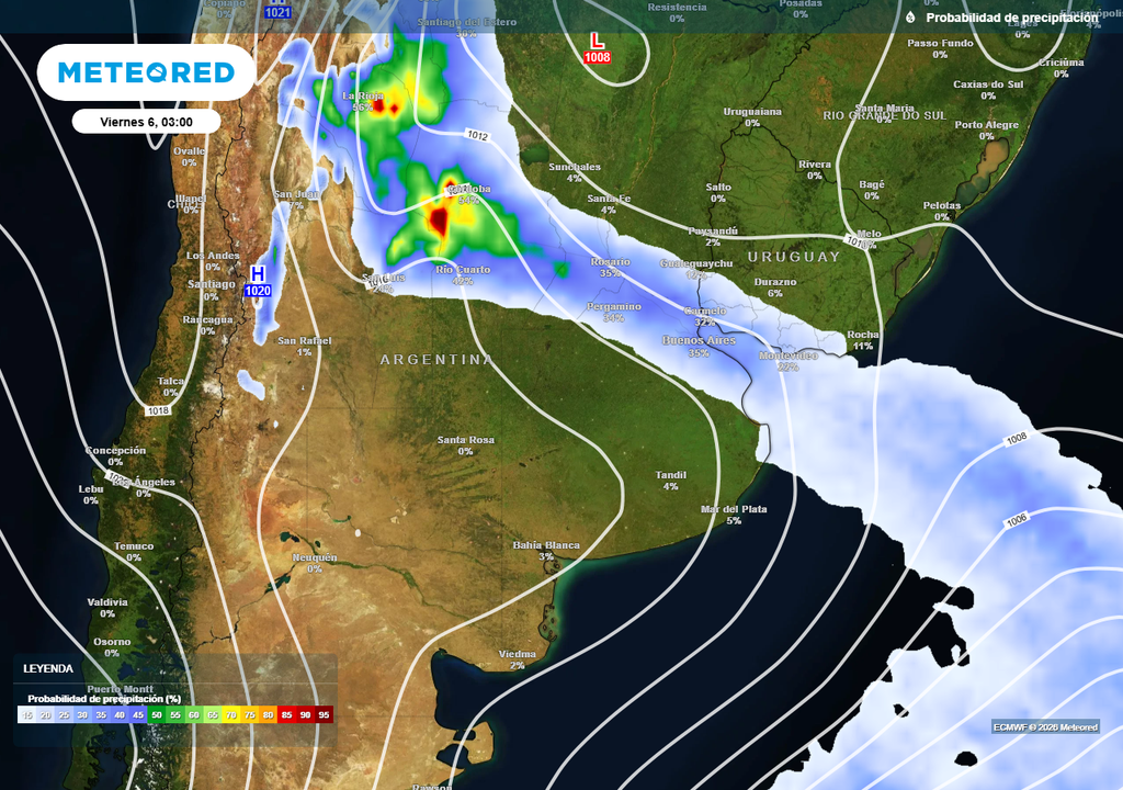 Aumenta la probabilidad de precipitaciones en el AMBA a partir del jueves 5.