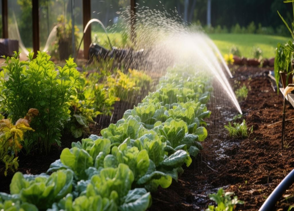 Arroser les feuilles n'est ps une bonne idée, une partie de l'eau sera perdue, d'autant plus si vous arrosez en matinée.