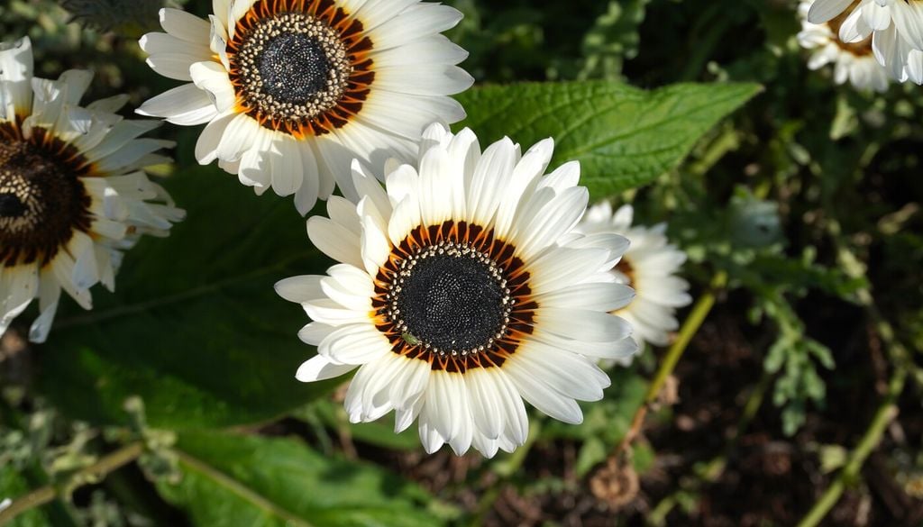 fastuosa El género Arctotis reúne variedades muy ornamentales, entre ellas Arctotis fastuosa, apreciada por sus grandes flores y sus atractivas combinaciones de colores.