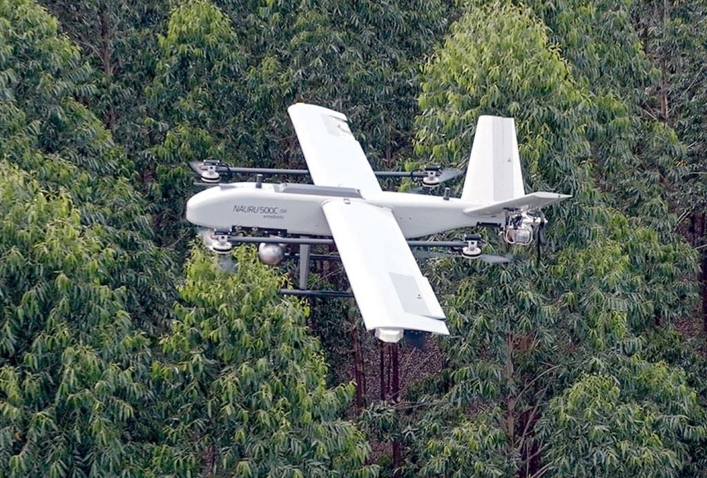 Modelo NauruC, da Xmobots, usado para monitoramento ambiental e detecção de incêndio. Crédito: Xmobots