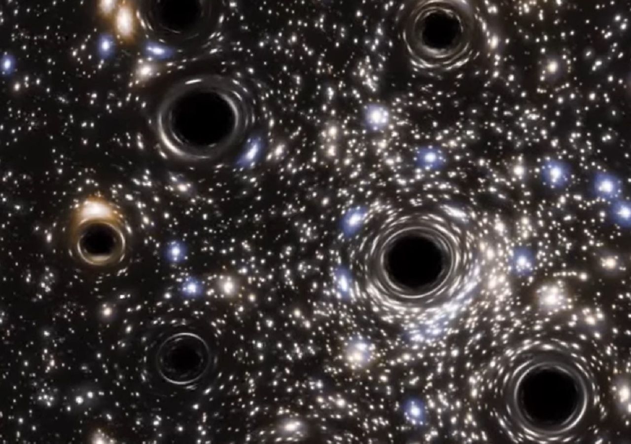 Cómo es el enjambre de agujeros negros descubierto por el Hubble?