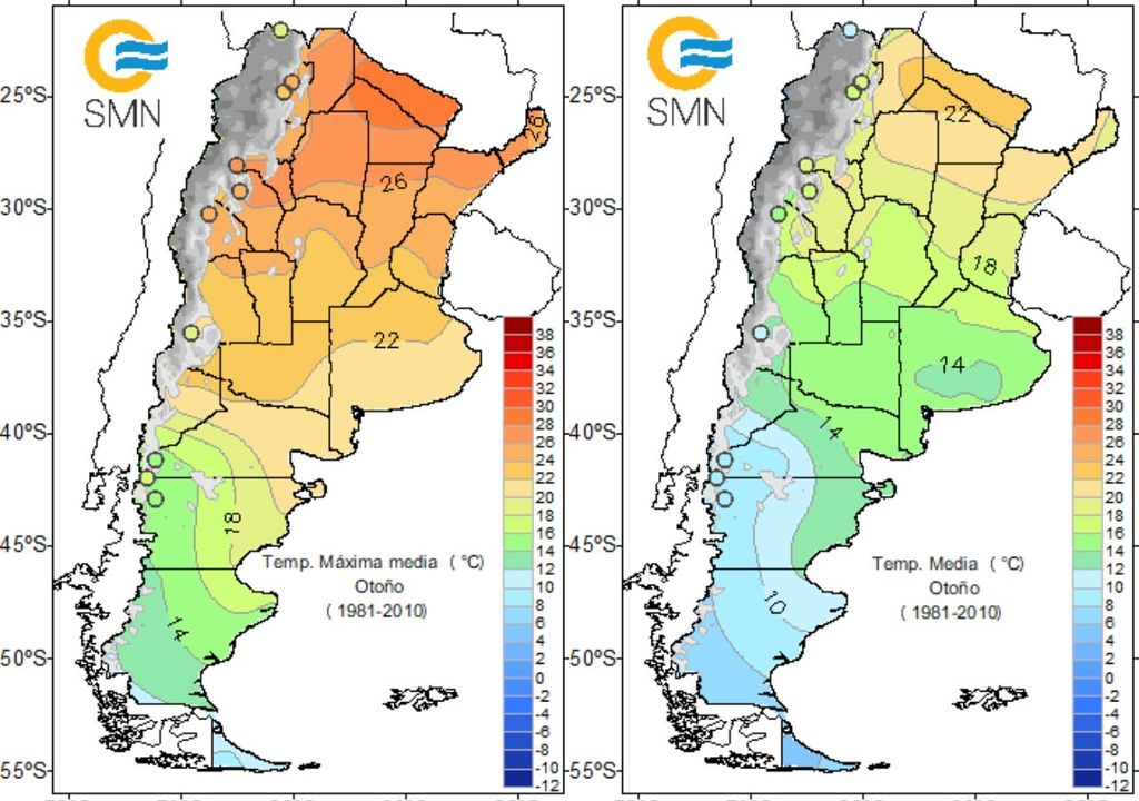 temperaturas, valores, otoño temperaturas, valores, otoño