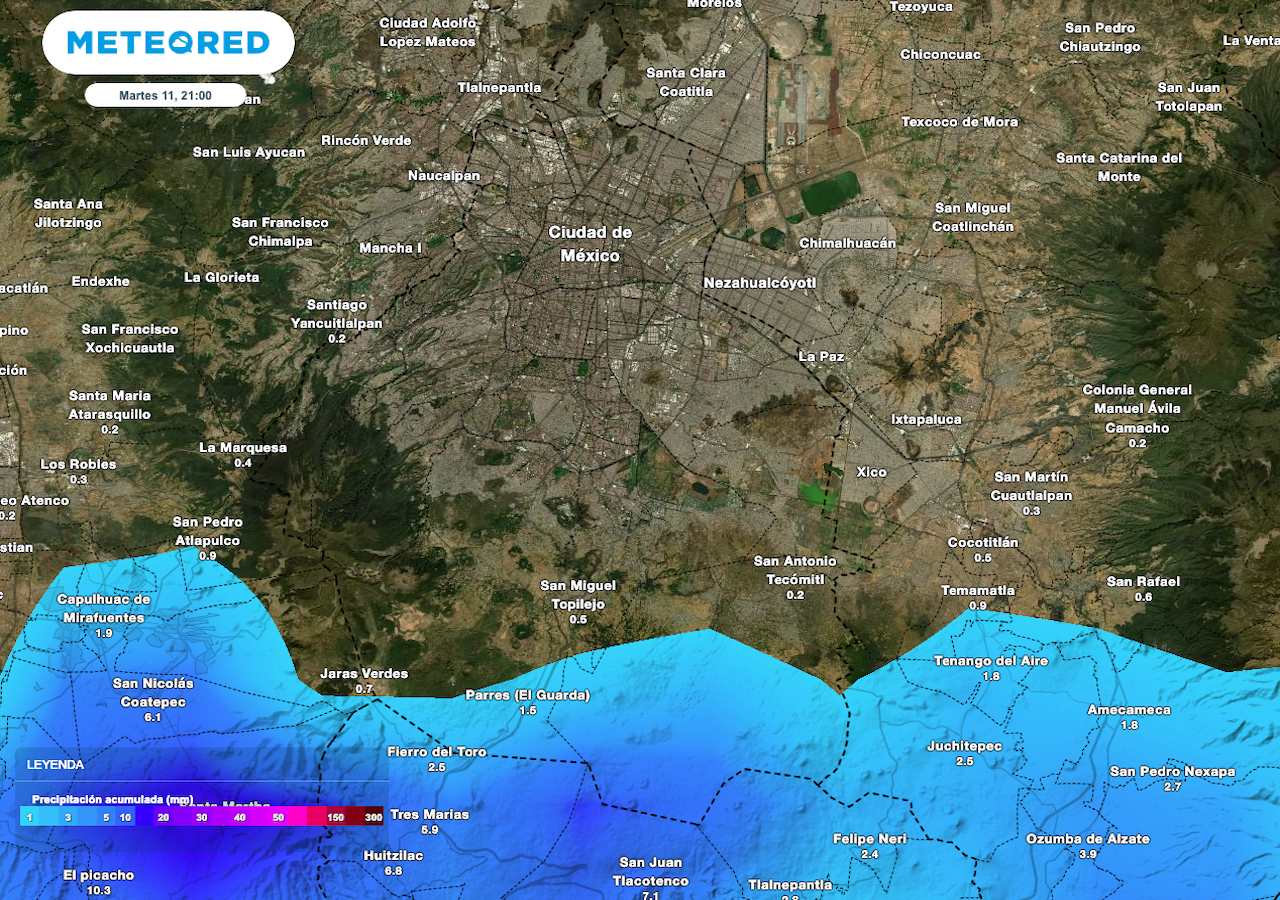 Se preve la presencia de lluvias aisladas y posibles chubascos al sur de la ciudad.