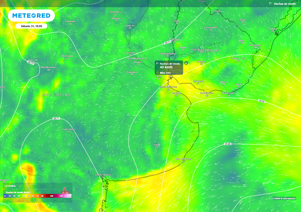 Tiempo calor Buenos Aires AMBA pronóstico clima Este viernes y sábado se mantendrá intensa la brisa del Río de la Plata a partir de las tardes.