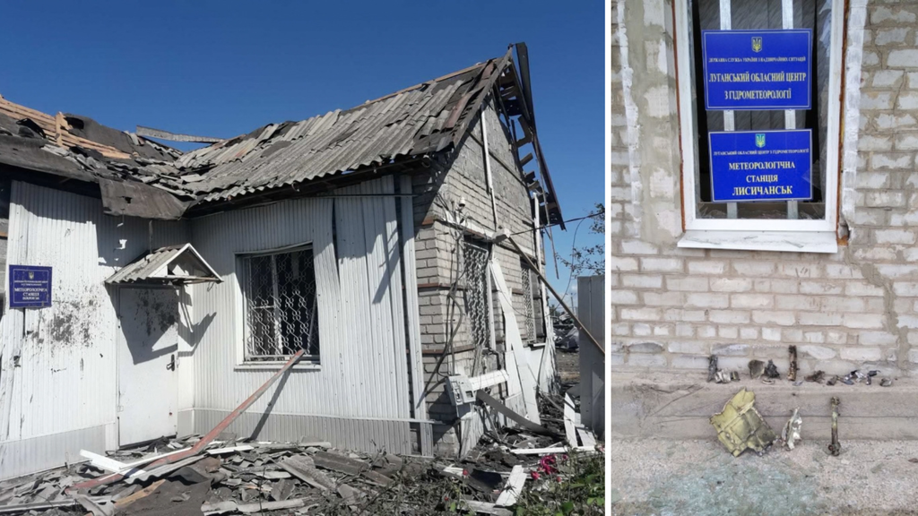 guerra; Ucrania; meteorologia; estaciones; vulnerabilidad En febrero de 2023, el servicio ucraniano reportaba cerca de veinte instalaciones hidrometeorológicas dañadas por la guerra. Imágenes reportadas por el Centro Hidrometeorológico de Ucrania.