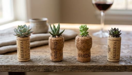 C&oacute;mo reutilizar los corchos para crear mini macetas para tus suculentas
