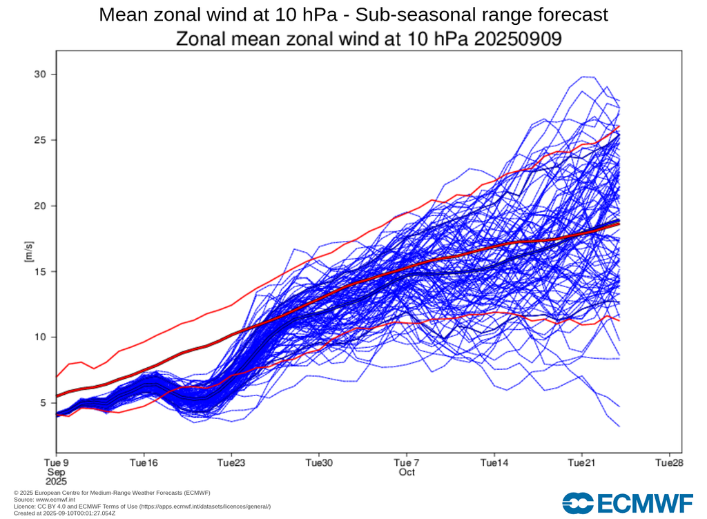 Comportamiento del Vórtice Polar. ECMWF