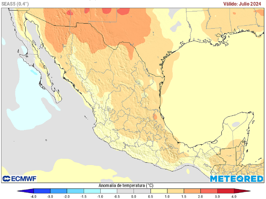 Anomalía de temperaturas en grados Celsius Anomalía de temperaturas en grados Celsius