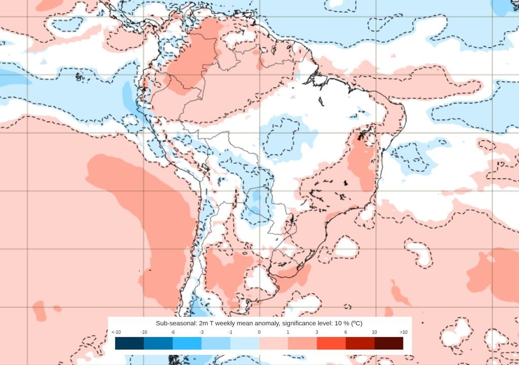 Previsão de anomalias de temperatura entre os dias 22 e 29 de Dezembro. Previsão de anomalias de temperatura entre os dias 22 e 29 de Dezembro.