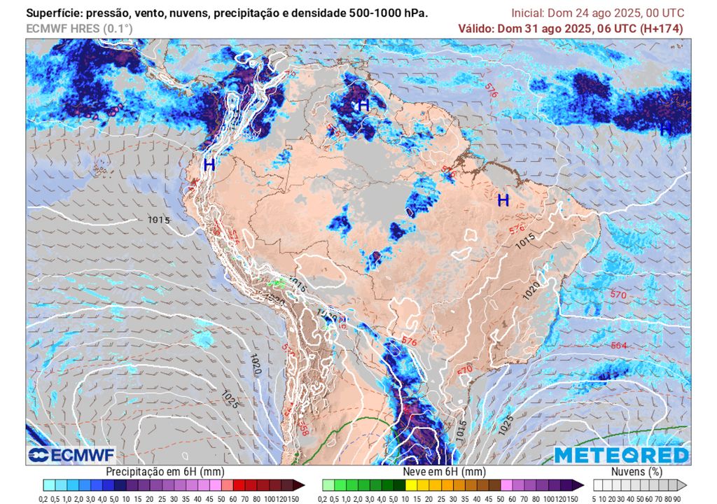Previsão de chuvas no domingo dia 30.