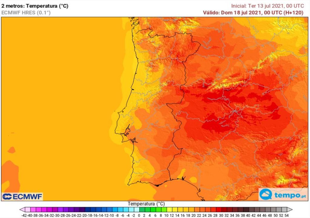 Temperatura à meia-noite de domingo. Temperatura à meia-noite de domingo.