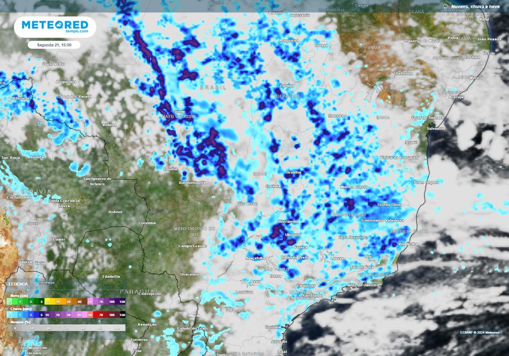 previsão do tempo Sudeste
