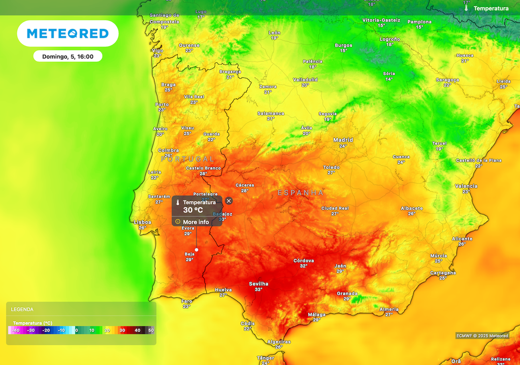 Temperaturas elevadas em Portugal Continental elevadas até 30 ºC. Temperaturas elevadas em Portugal Continental elevadas até 30 ºC.