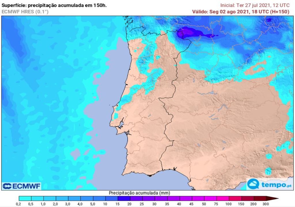Mapa de precipitação acumulada Mapa de precipitação acumulada