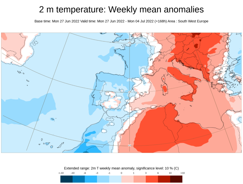¿Cómo serán las temperaturas en el mes de julio de 2022?