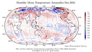 Comportamientos térmicos de diciembre y 2021 a nivel global