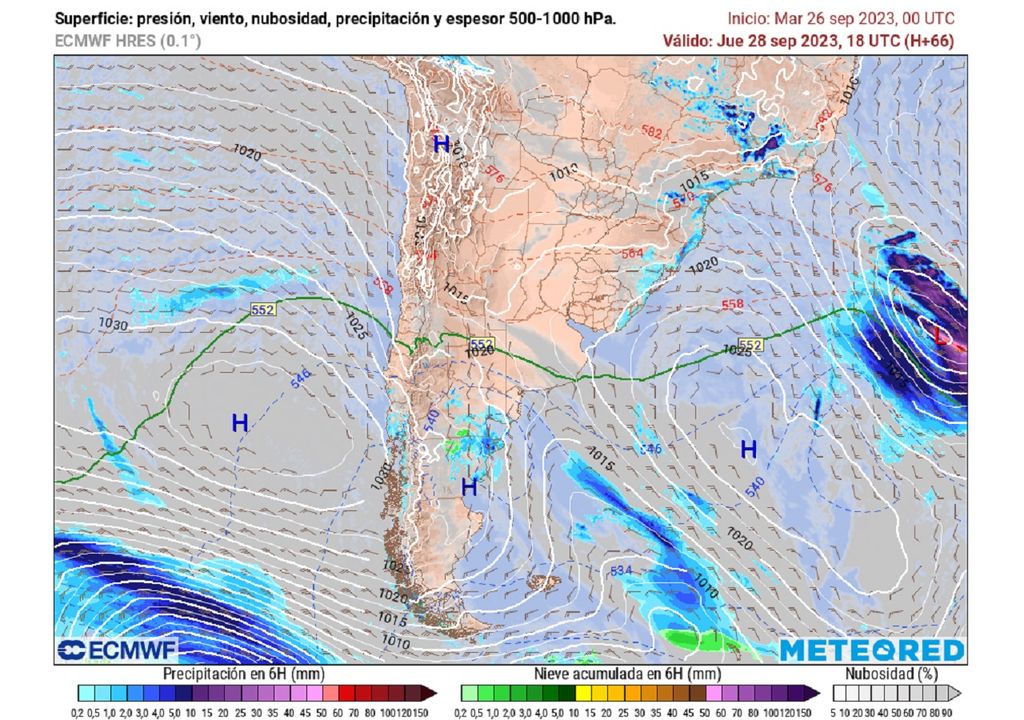 mapa de presión y precipitaciones previstas mapa de presión y precipitaciones previstas