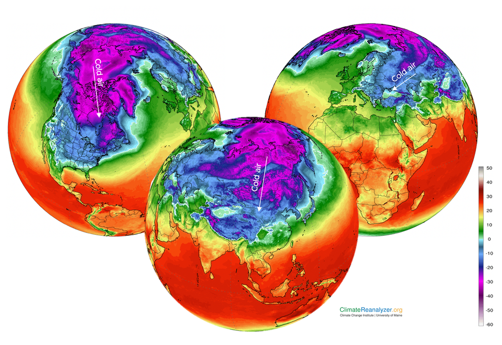 Aire frío hemisferio norte