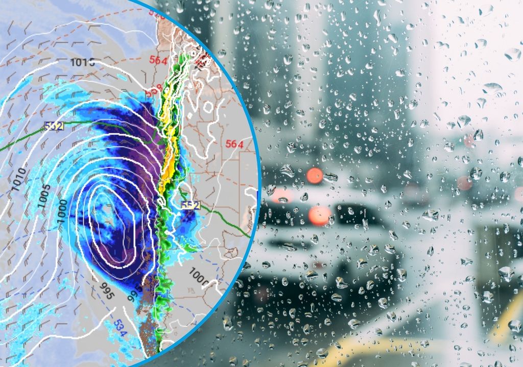 Sistema frontal que afectará la zona central previsto por el modelo del ECMWF