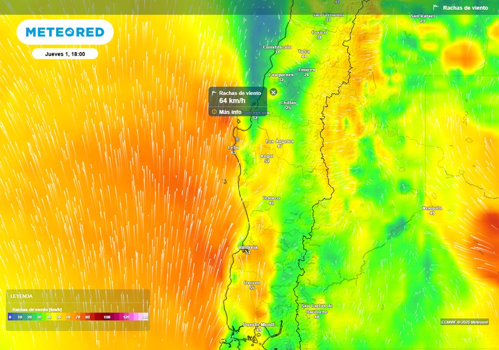Pronóstico Año Nuevo 2026 en Chile centro sur, Meteored