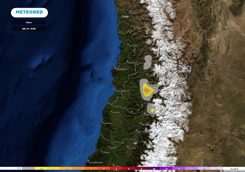 Rayos previstos; modelo ECMWF Rayos previstos; modelo ECMWF