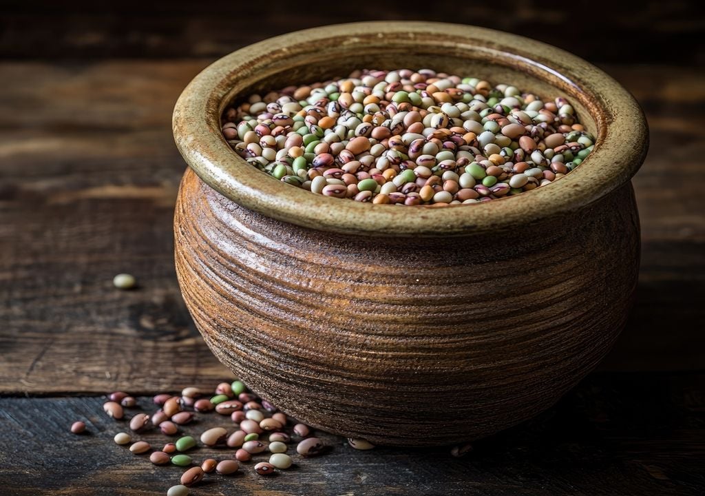Lentejas antes de su uso en macetas: al hidratarse, estas semillas activan procesos biológicos que luego pueden aprovecharse como estímulo natural para el crecimiento de las plantas.