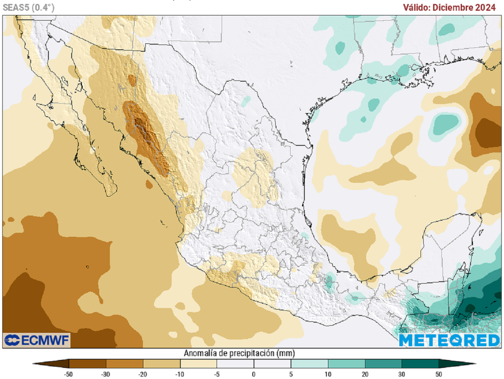 Anomalía de precipitaciones en diciembre de 2024. Anomalía de precipitaciones en diciembre de 2024.
