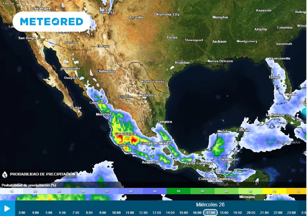 Modelo ECMWF - Probabilidad de lluvias %