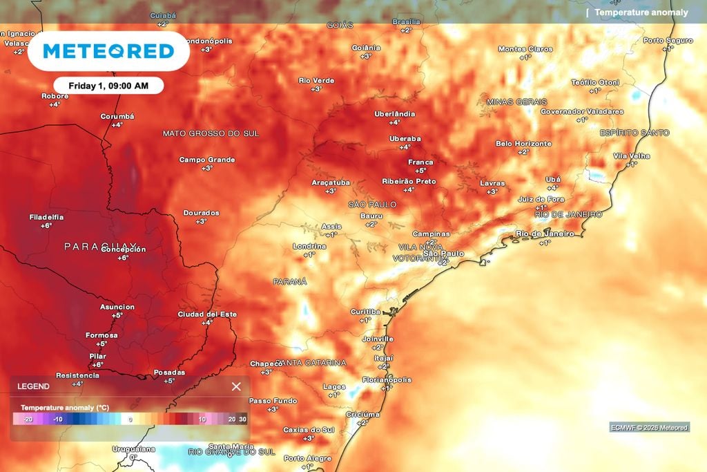 Anomalia de temperatura indica calor acima da média em áreas cafeeiras do Sudeste, favorecendo a colheita, mas exigindo atenção à qualidade dos grãos.