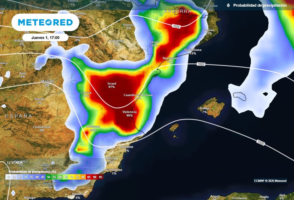 Esta tarde descargarán tormentas muy fuertes en el este peninsular, con posibles lluvias torrenciales. La Comunidad Valenciana y Tarragona están en el punto de mira, con riesgo alto de inundaciones.