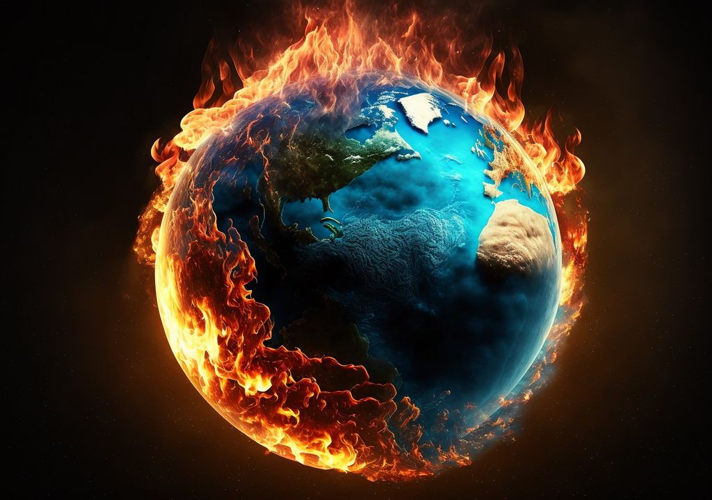 Der Planet Erde brennt aufgrund der globalen Erwärmung