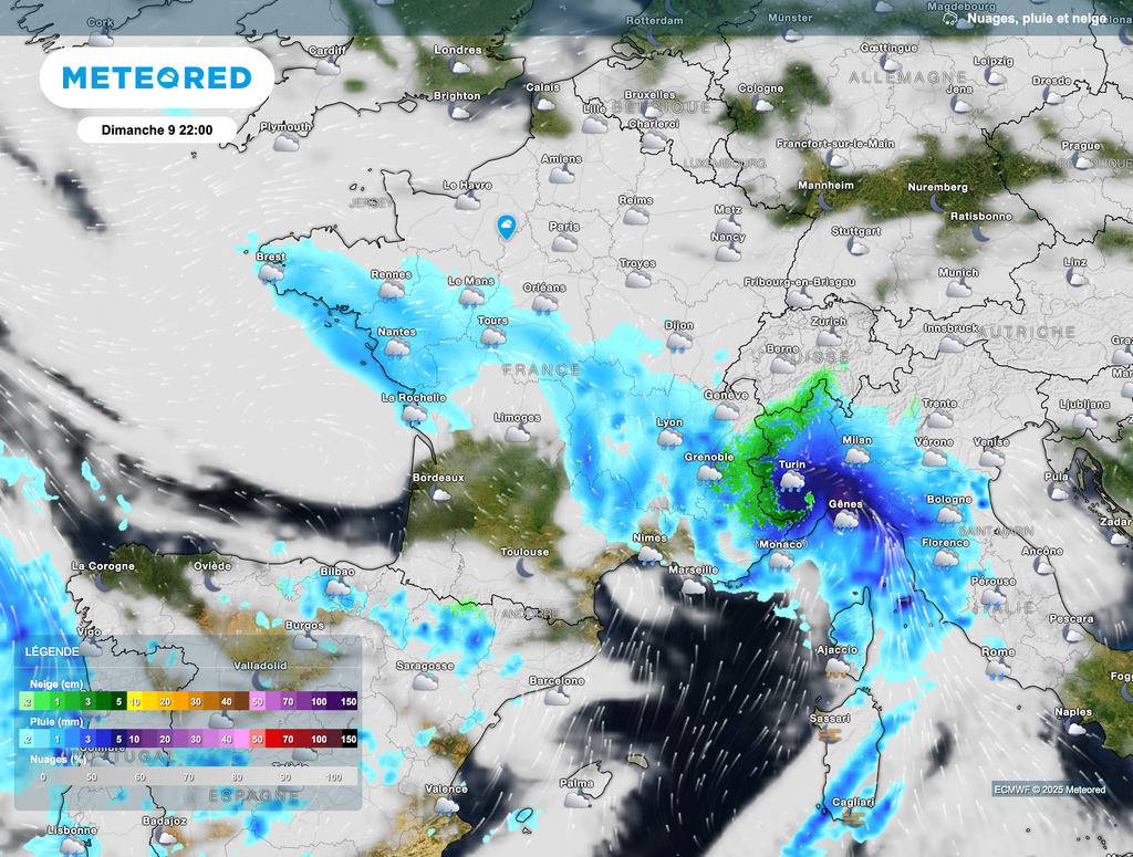 La pluie remontera doucement vers le nord de la France en journée de lundi. La pluie remontera doucement vers le nord de la France en journée de lundi.