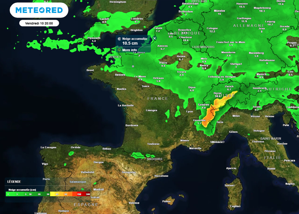 Un nouvel épisode neigeux est à craindre en plaine de la Bretagne au centre-est vendredi. Un nouvel épisode neigeux est à craindre en plaine de la Bretagne au centre-est vendredi.