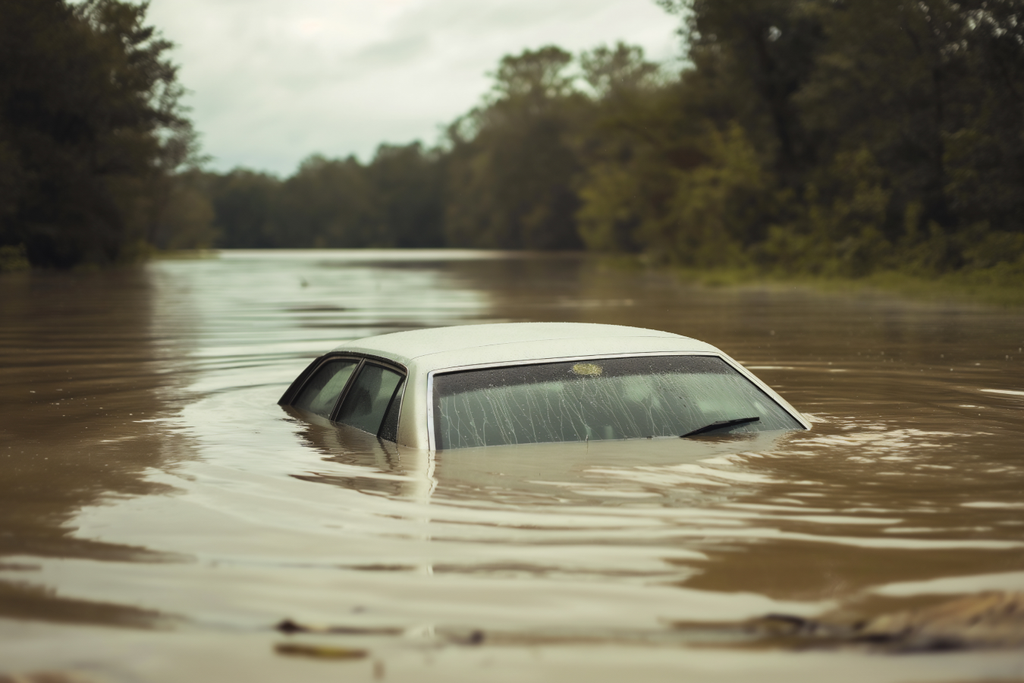 car submerged