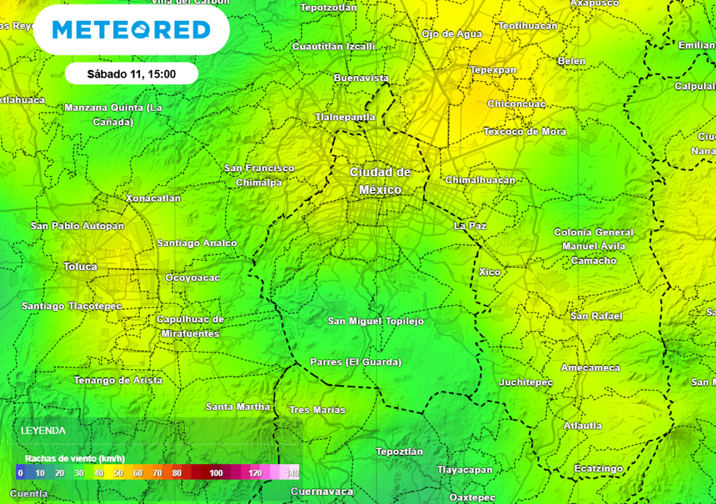 Las rachas de viento alcanzarán los 45 km/h, interactuando con las lluvias y granizo, favoreciendo el tiempo severo.