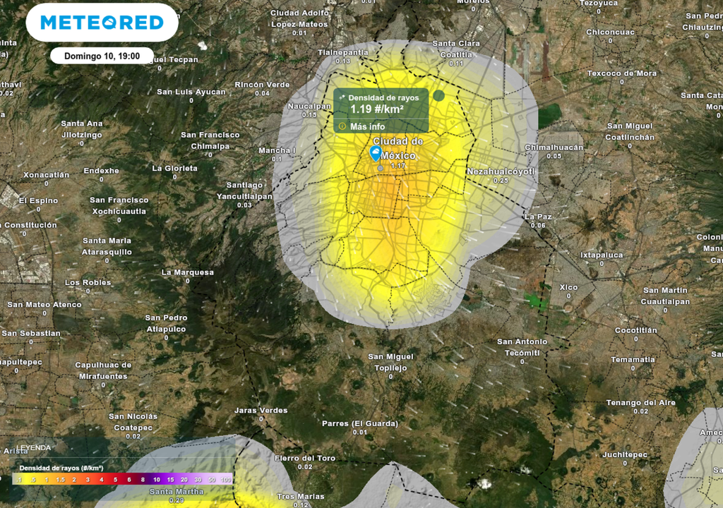 Ante el desarrollo de tormentas eléctricas y posible caída de granizo se recomienda tomar preauciones esta tarde y noche en la capital.