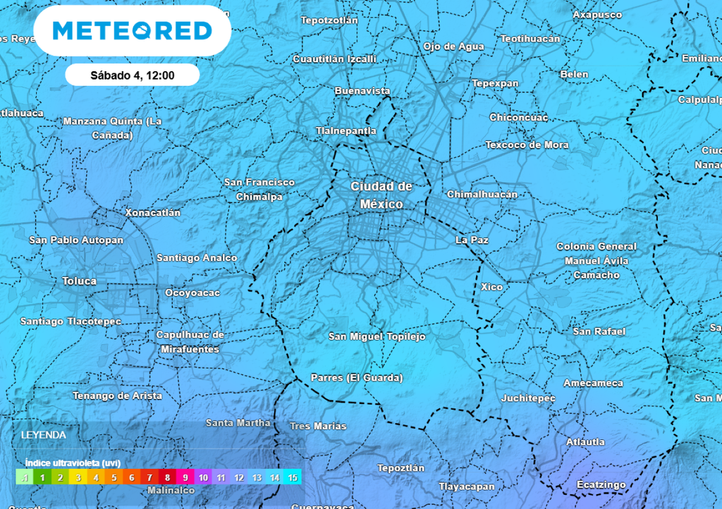 Protege tu piel ante la radiación solar. A mediodía se prevé que alcance valores extremos de hasta 11+. Protege tu piel ante la radiación solar. A mediodía se prevé que alcance valores extremos de hasta 11+.