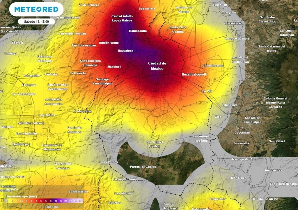 Se prevén tormentas eléctricas de gran extensión por la tarde y noche en la capital. ¡Procura estar lejos de árboles, postes y estructuras frágiles!