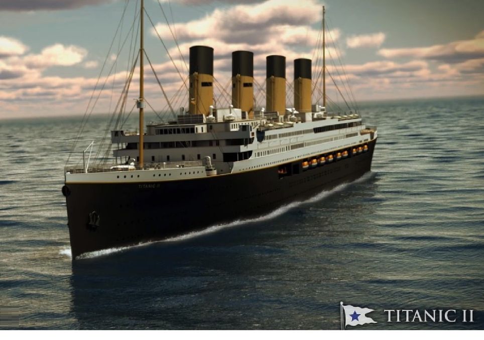 O Titanic II está em construção: a réplica do majestoso transatlântico zarpará em 2027 e encerrará a viagem do original. Créditos: Linha Blue Star