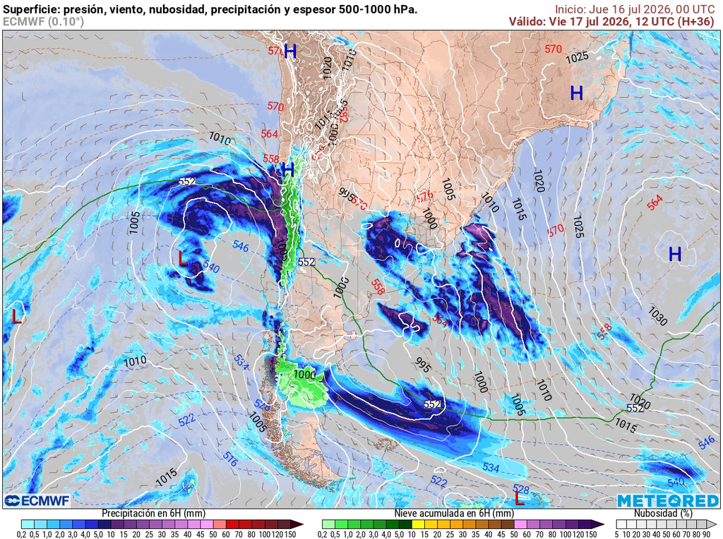 Mientras aún nos afecta el segundo sistema frontal de esta seguidilla, ya se está formando el tercer sistema que intensificará las precipitaciones.